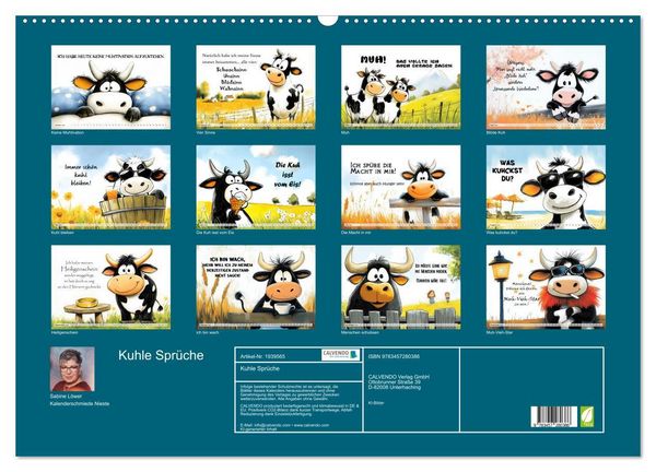 Produktbild: Kuhle Spr&uuml;che (Wandkalender 2026 DIN A2 quer), CALVENDO Monatskalender