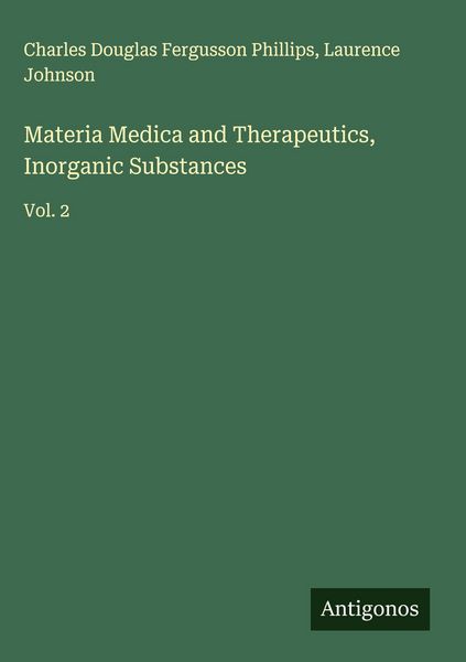 Produktbild: Materia Medica and Therapeutics, Inorganic Substances