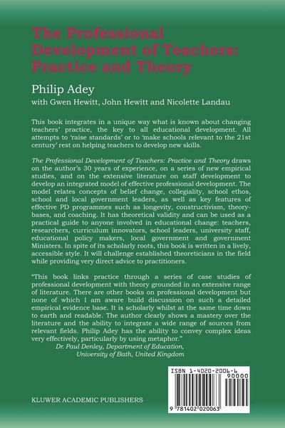 Produktbild: The Professional Development of Teachers: Practice and Theory