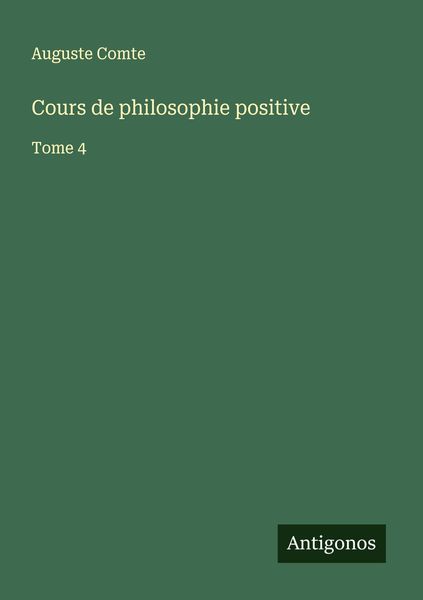 Produktbild: Cours de philosophie positive