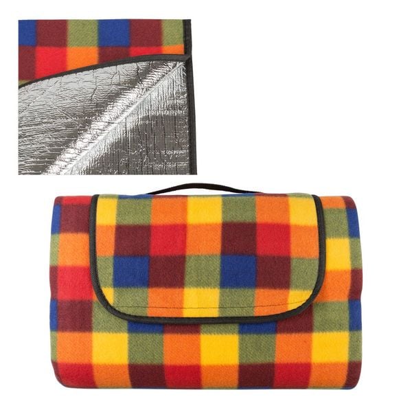 Idena Picknickdecke mit Alu-Isolation mehrfarbig 150x195cm