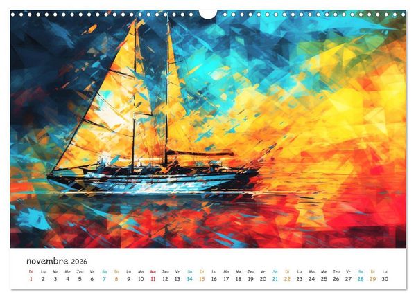 Produktbild: Voiles au gr&eacute; du temps (Calendrier mural 2026 DIN A3 vertical), CALVENDO calendrier mensuel