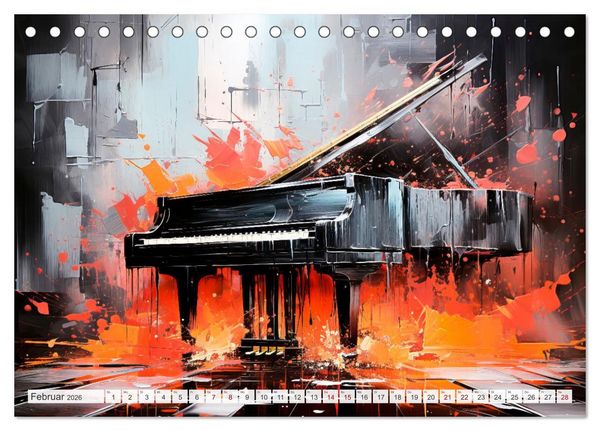 Produktbild: MUSIKINSTRUMENTE Moderne dekorative Inszenierung (Tischkalender 2026 DIN A5 quer), CALVENDO Monatskalender