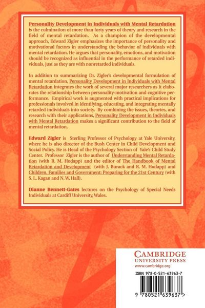 Produktbild: Personality Development in Individuals with Mental Retardation