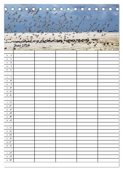 Produktbild: Urlaubsparadies Amrum / Familienplaner (Tischkalender 2026 DIN A5 hoch), CALVENDO Monatskalender