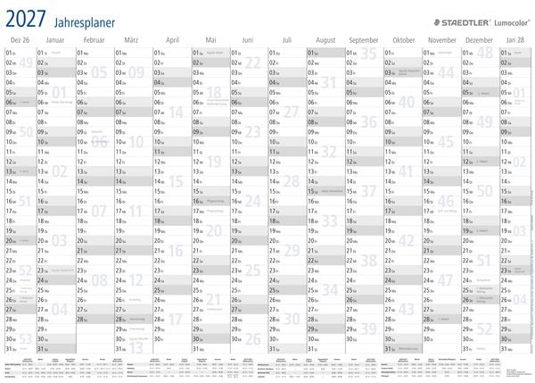 Produktbild: STAEDTLER Kalender Lumocolor Jahresplaner 2027, DIN A1