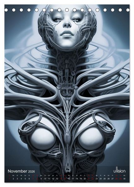 Produktbild: Biomechanic Portrait - Sch&ouml;nheit zwischen Mensch und Maschine (Tischkalender 2026 DIN A5 hoch), CALVENDO Monatskalender