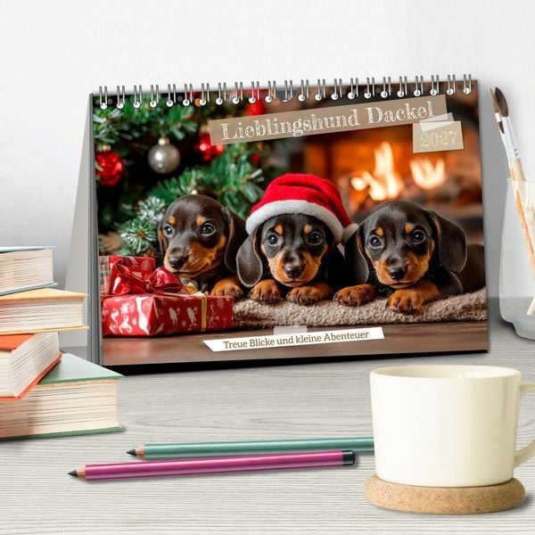 Produktbild: Lieblingshund Dackel (Tischkalender 2027 DIN A5 quer), CALVENDO Monatskalender