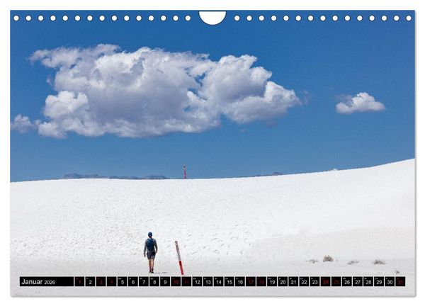 Produktbild: Wei&szlig;e Wunderwelten - White Sands National Monument (Wandkalender 2026 DIN A4 quer), CALVENDO Monatskalender
