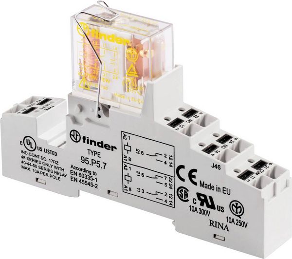 Produktbild: Finder 48.P2.9.024.1057M Koppelrelais 24 V/DC 8A 2 Wechsler 1St.