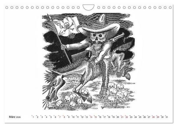 Produktbild: Calaveras - Totenk&ouml;pfe und Skelette (Wandkalender 2026 DIN A4 quer), CALVENDO Monatskalender