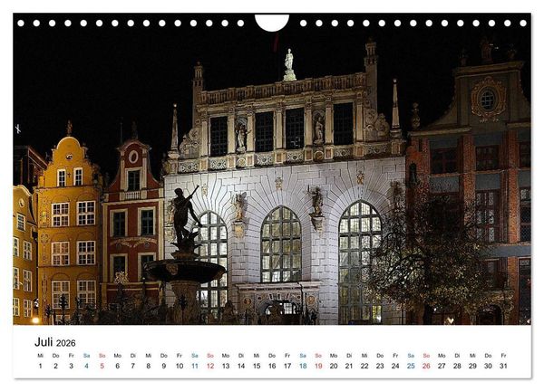 Produktbild: Das alte Danzig - Ein Stadtbummel am Abend (Wandkalender 2026 DIN A4 quer), CALVENDO Monatskalender