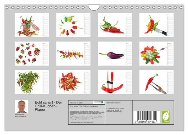 Produktbild: Echt scharf - Der Chili-K&uuml;chen-Planer (Wandkalender 2027 DIN A4 quer), CALVENDO Monatskalender