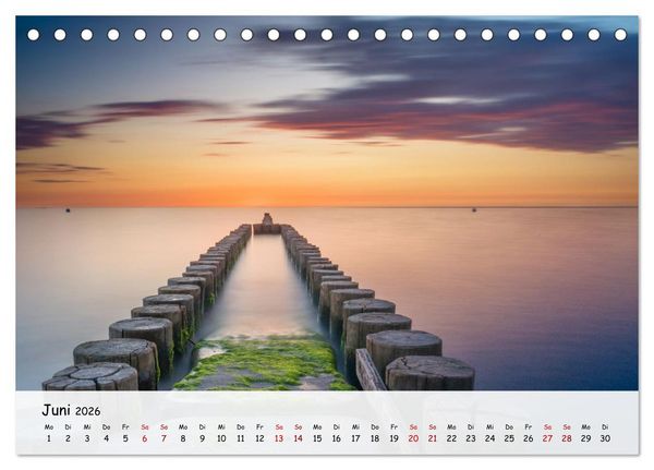 Produktbild: Fischland-Dar&szlig;-Zingst - Zwischen Bodden und Ostsee (Tischkalender 2026 DIN A5 quer), CALVENDO Monatskalender