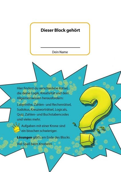 Produktbild: R&auml;tselblock ab 12 Jahre, Band 1