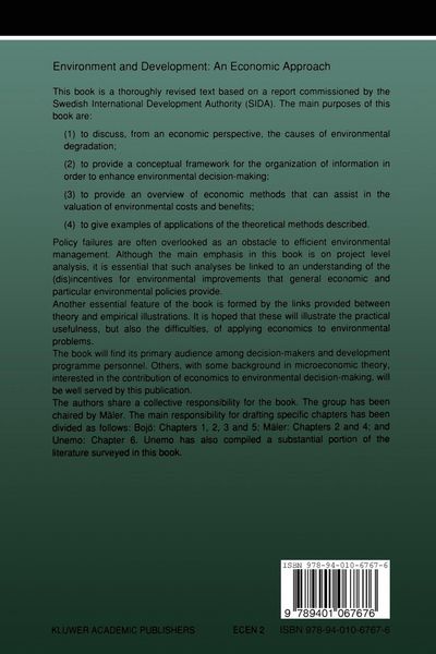 Produktbild: Environment and Development: An Economic Approach
