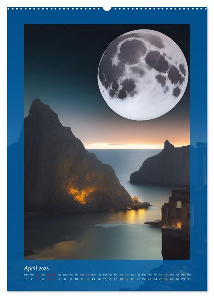 Produktbild: Moonlit Fantasies (Wall Calendar 2026 DIN A2 portrait), CALVENDO 12 Month Wall Calendar
