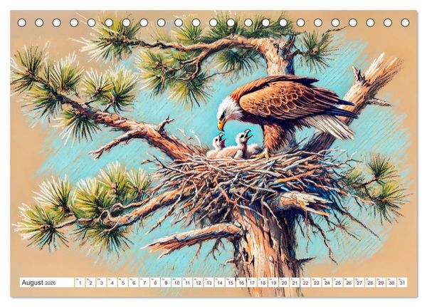 Produktbild: Der Ruf des Adlers - Majest&auml;tischer K&ouml;nig der L&uuml;fte in Aktion (Tischkalender 2026 DIN A5 quer), CALVENDO Monatskalender