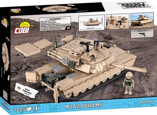 Produktbild: COBI Armed Forces 2632 - M1A2 Abrams, Bausatz 1:35, 1025 Klemmbausteine