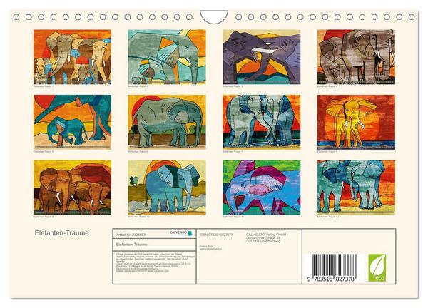 Produktbild: Elefanten-Tr&auml;ume (Wandkalender 2027 DIN A4 quer), CALVENDO Monatskalender