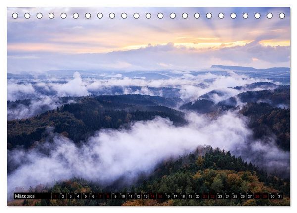 Produktbild: Elbsandsteingebirge: Unterwegs in der S&auml;chsischen und B&ouml;hmischen Schweiz (Tischkalender 2026 DIN A5 quer), CALVENDO Monatskalender