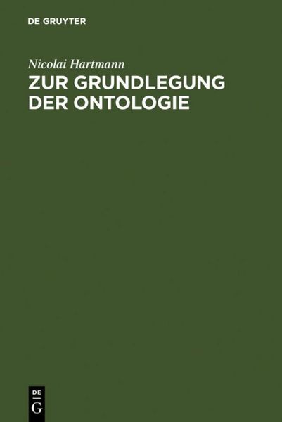 Produktbild: Zur Grundlegung der Ontologie