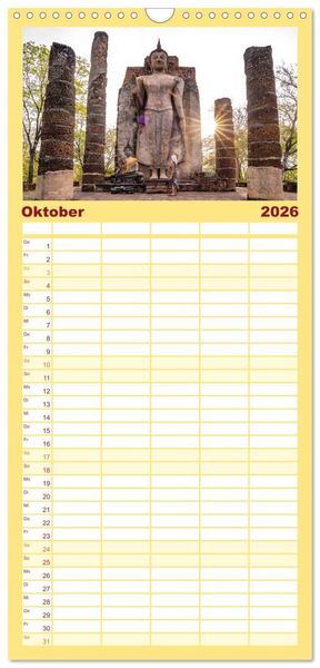 Produktbild: Familienplaner 2026 - Siddhartha Gautama - Buddha mit 5 Spalten (Wandkalender, 21 x 45 cm) CALVENDO
