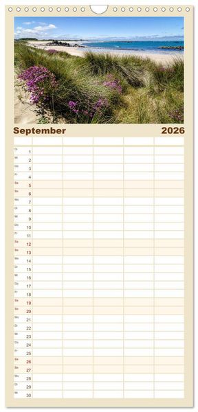 Produktbild: Familienplaner 2026 - Bretagne - Bilder einer K&uuml;stenlandschaft mit 5 Spalten (Wandkalender, 21 x 45 cm) CALVENDO