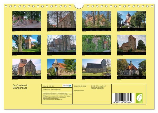 Produktbild: Dorfkirchen in Brandenburg (Wandkalender 2026 DIN A4 quer), CALVENDO Monatskalender