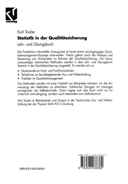 Produktbild: Statistik in der Qualit&auml;tssicherung