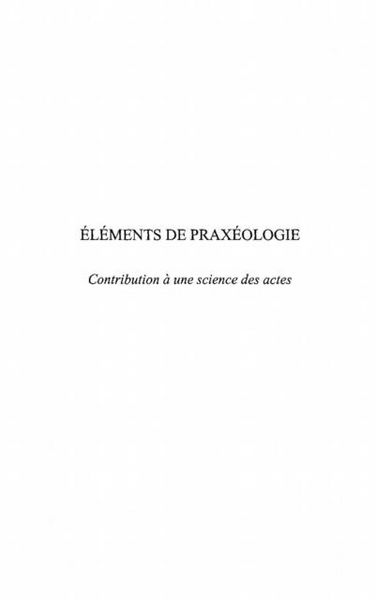 Produktbild: Elements de praxeologie