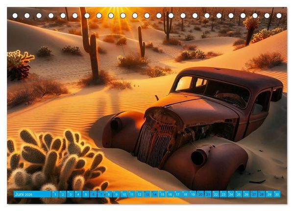 Produktbild: Oldtimer im W&uuml;stensand (Tischkalender 2026 DIN A5 quer), CALVENDO Monatskalender