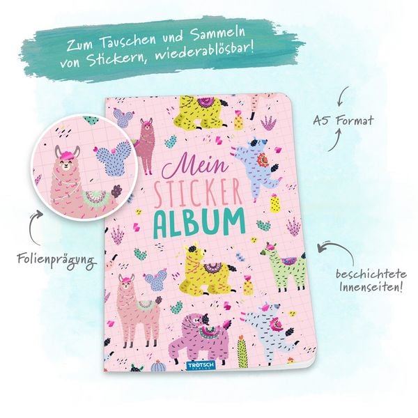 Produktbild: Tr&ouml;tsch Mein Stickeralbum Lama Stickerbuch