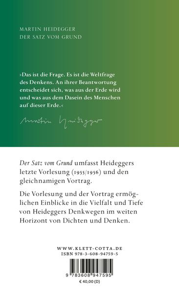 Produktbild: Der Satz vom Grund