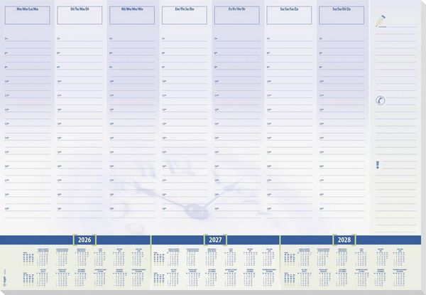 Sigel H6350 Schreibunterlage Papier Wochenplan, Tagesplan liniert (B x H) 59.50 cm x 41 cm 2026, 2027, 2028 30 Blatt