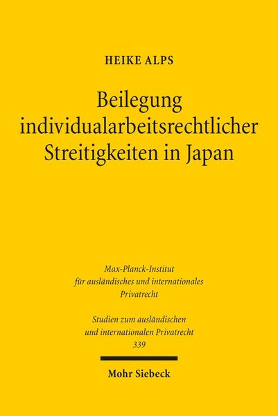 Produktbild: Beilegung individualarbeitsrechtlicher Streitigkeiten in Japan