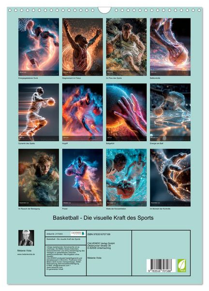 Produktbild: Basketball - Die visuelle Kraft des Sports (Wandkalender 2026 DIN A3 hoch), CALVENDO Monatskalender