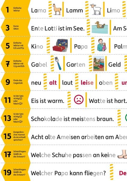 Produktbild: Meine &Uuml;bungsstreifen Lesen lernen &ndash; 1. Klasse: W&ouml;rter und S&auml;tze