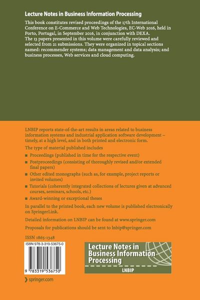 Produktbild: E-Commerce and Web Technologies