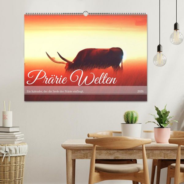 Produktbild: Pr&auml;rie Welten - Ein Kalender, der die Seele der Pr&auml;rie einf&auml;ngt. (Wandkalender 2026 DIN A2 quer), CALVENDO Monatskalender
