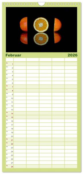 Produktbild: Familienplaner 2026 - Fr&uuml;chte dreigeteilt mit 5 Spalten (Wandkalender, 21 x 45 cm) CALVENDO