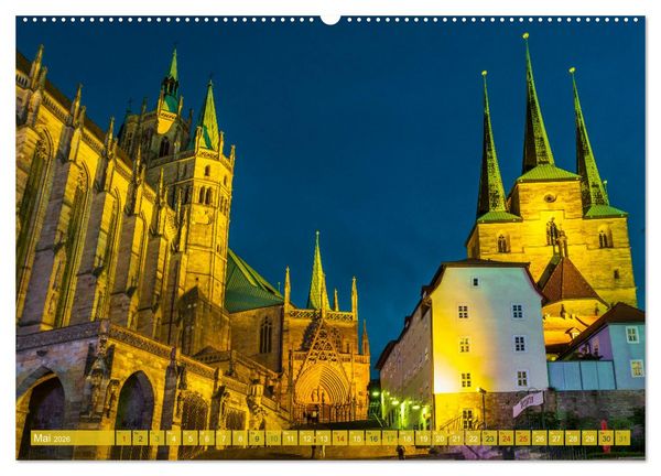 Produktbild: Romantisches Erfurt - Reise durch das sch&ouml;ne Th&uuml;ringen (hochwertiger Premium Wandkalender 2026 DIN A2 quer), Kunstdruck in Hochglanz