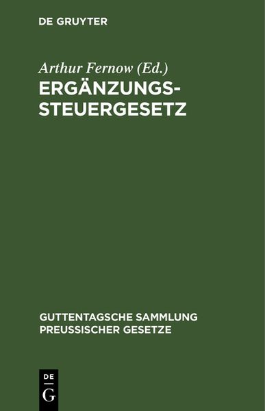 Produktbild: Erg&auml;nzungssteuergesetz