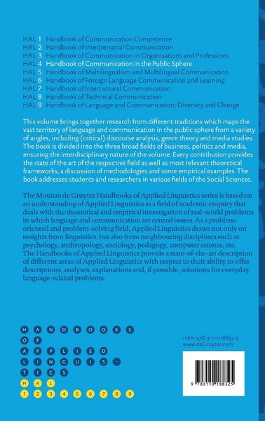 Produktbild: Handbook of Communication in the Public Sphere