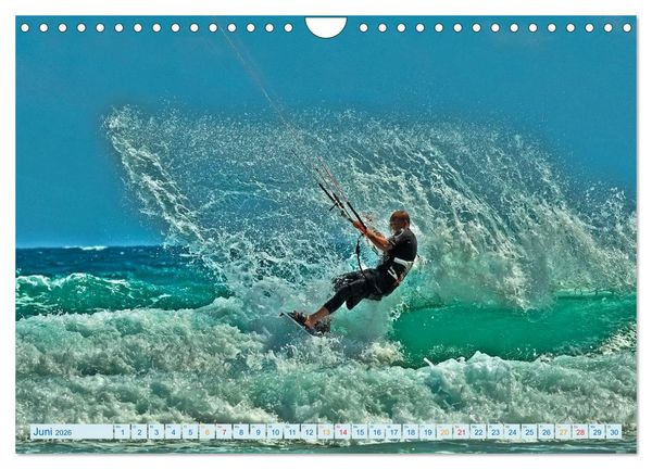 Produktbild: Kitesurfen - &uuml;ber den Wellen (Wandkalender 2026 DIN A4 quer), CALVENDO Monatskalender
