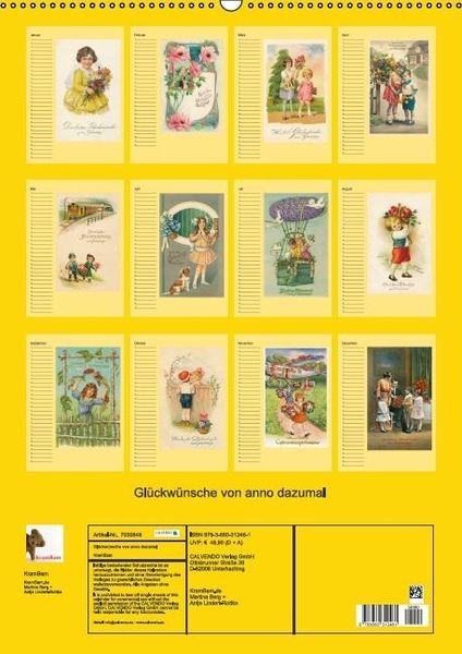 Produktbild: Gl&uuml;ckw&uuml;nsche von anno dazumal (Wandkalender immerw&auml;hrend DIN A2 hoch)