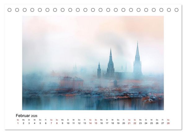 Produktbild: Fantasiest&auml;dte (Tischkalender 2026 DIN A5 quer), CALVENDO Monatskalender