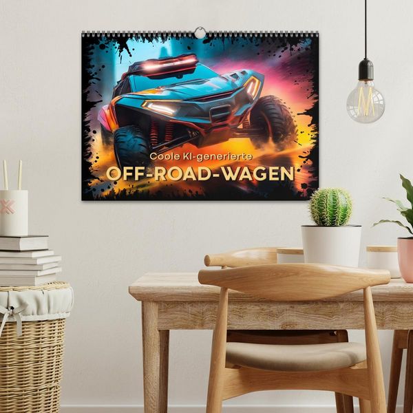 Produktbild: Coole KI-generierte OFF-ROAD-WAGEN (Wandkalender 2026 DIN A3 quer), CALVENDO Monatskalender