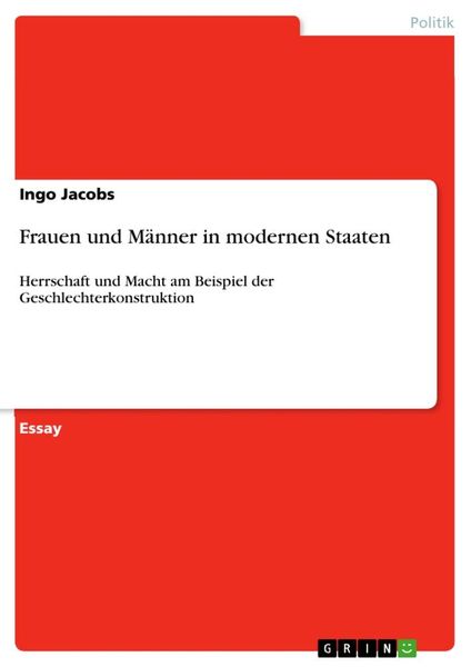 Produktbild: Frauen und M&auml;nner in modernen Staaten