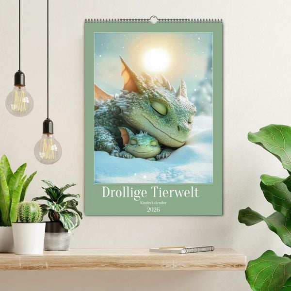 Produktbild: Drollige Tierwelt - Kinderkalender (Wandkalender 2026 DIN A2 hoch), CALVENDO Monatskalender